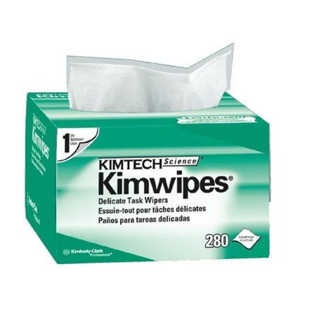 KIMBERLY-CLARK Kimberly-Clark KCC 34256 Kimtech Science Kimwipe Wiper 14.7X16.6 1P White- 280 Count KCC 34256